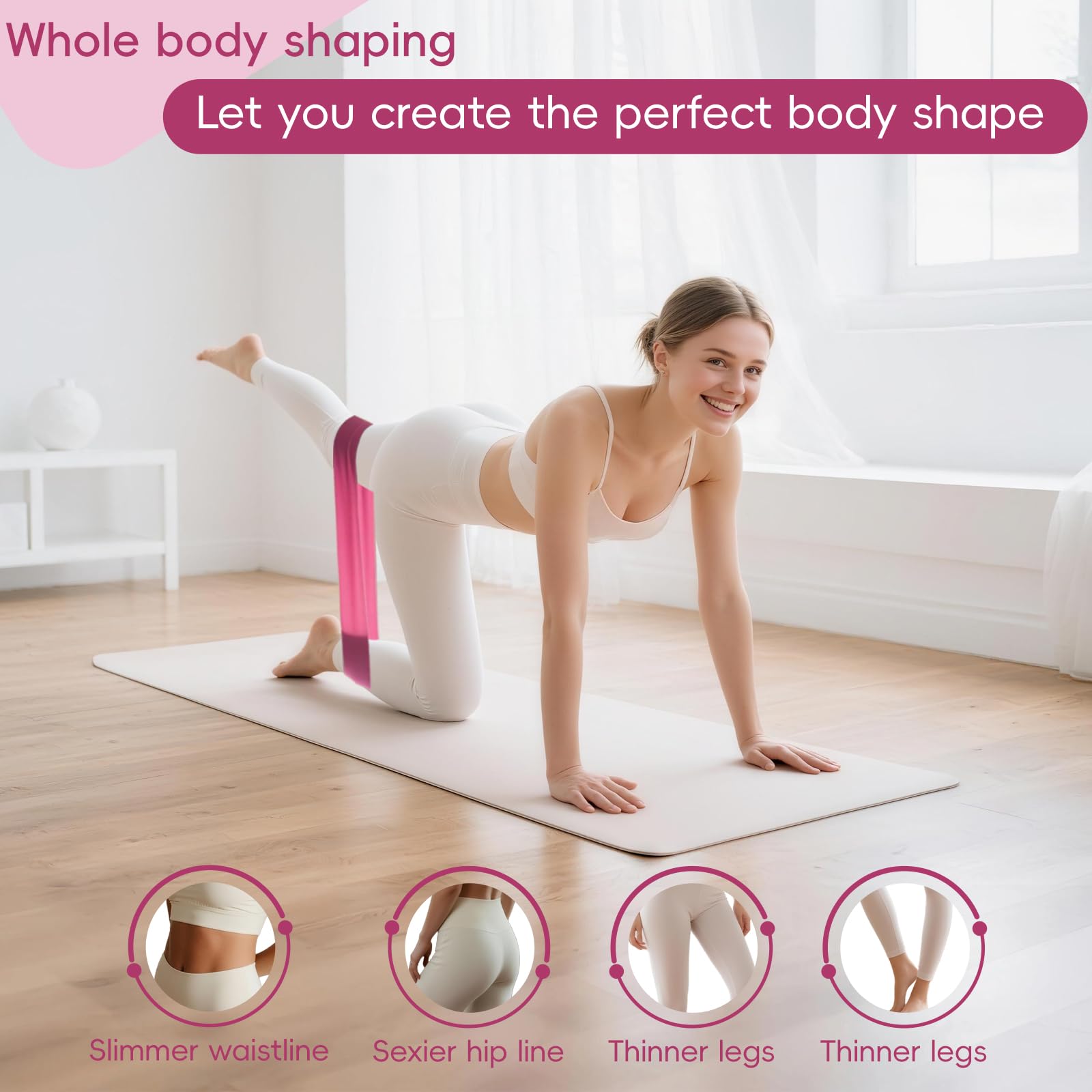 Pilates Kit for Women with Resistance Bands, Pilates Ring, Exercise Ball, Booty Bands & Massage Ball for Home Workouts, Core Strength & Toning