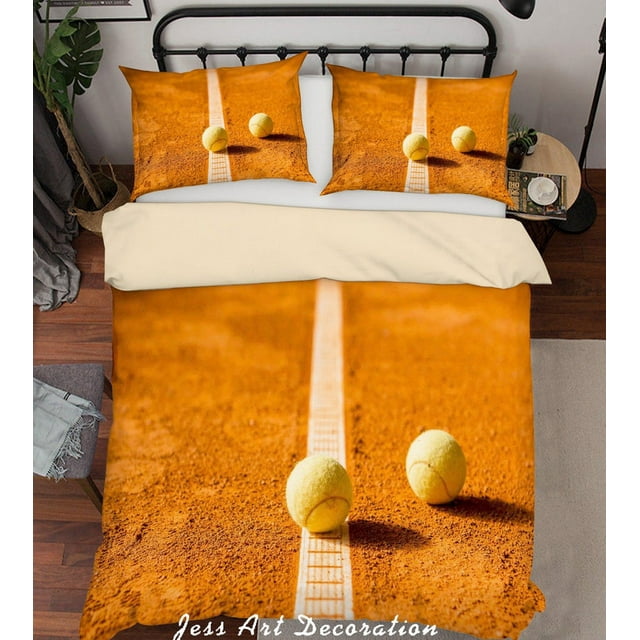 3D Two Tennis Lines Quilt Cover Set Bedding Set Duvet Cover Pillowcases A060
