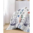 thumbnail image 2 of Nautical Light House Sofa Couch Covers for Dog,Washable Sectional Couch Slipcovers for Loveseat with Tassels,Coastal Ocean Beach Seahorse Seashell Non Slip Sofa Throw Cover Blanket Large 71x102, 2 of 8