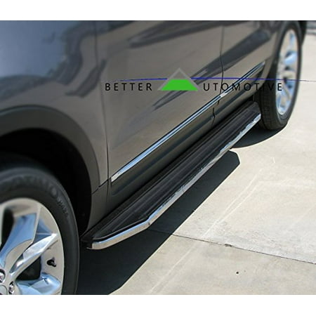 BETTER AUTOMOTIVE Running Boards Fit 2011-2018 Ford Explorer (Drilling Required Pinch Weld) BLACK Side Step Nerf Bars
