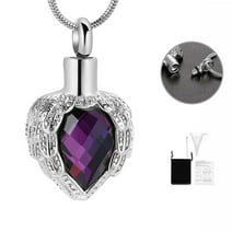 Cremation Jewelry for Ashes Keepsake Heart Cremation Urn Necklace for Women Men - Crystals Memorial Pendant