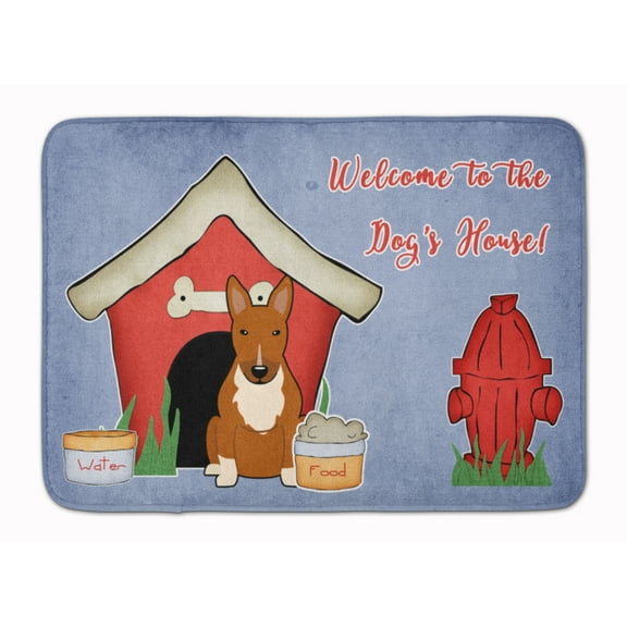Dog House Collection Bull Terrier Red Machine Washable Memory Foam Mat