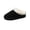Black, variant on Black Women'S Casual Winter Slippers Round Toe Open Back Plush Warm Lined Thick Sole House Slides Comfort Indoor Daily Shoes 0.93Lbs