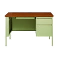 thumbnail image 5 of Hirsh 24x45 Right Hand Single Pedestal Metal Desk Beige/Oak, 5 of 6