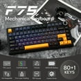 thumbnail image 3 of AULA F75 81-Key Wireless Hot Swappable Mechanical Gaming Keyboard, RGB, Knob, 4000 mAH Battery, Normal/ Patterned Keycap, 3 of 15