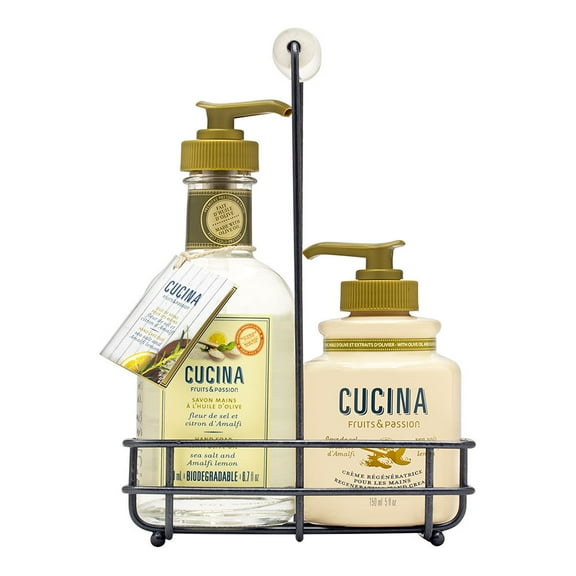 Cucina Sea Salt and Amalfi Lemon Duo Set 2 Piece Set Includes: 6.7 oz Hand Soap   5.0 oz Hand Cream