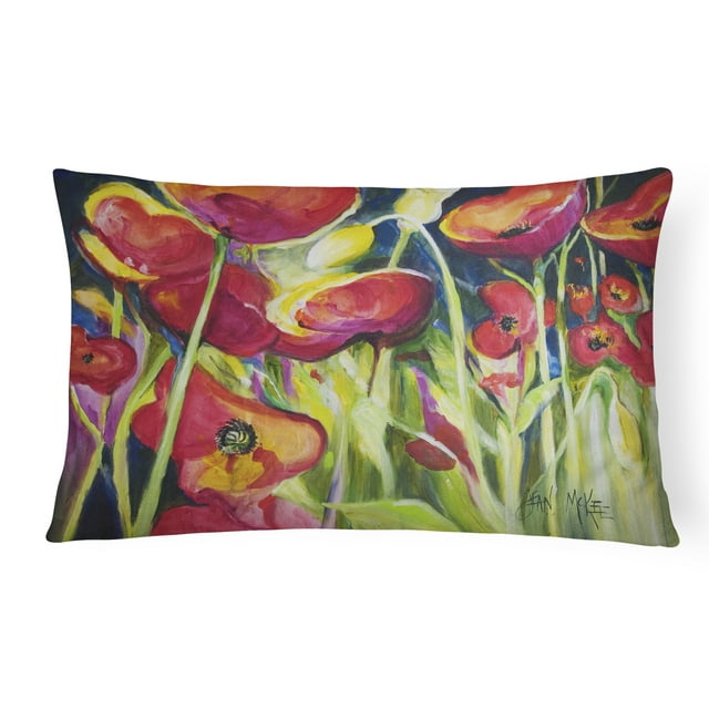 Carolines Treasures JMK1121PW1216 Rouge Coquelicots Tissu Coussin Décoratif