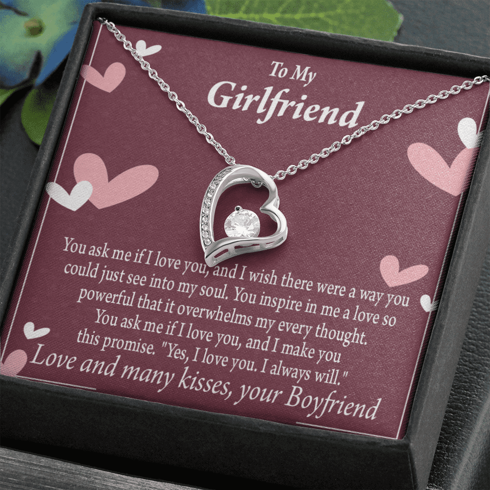 To My Girlfriend I Love You And I Always Will Forever Necklace w Message Card