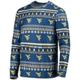 thumbnail image 2 of Men's Concepts Sport Navy West Virginia Mountaineers Ugly Sweater Long Sleeve Top and Pants Sleep Set, 2 of 5
