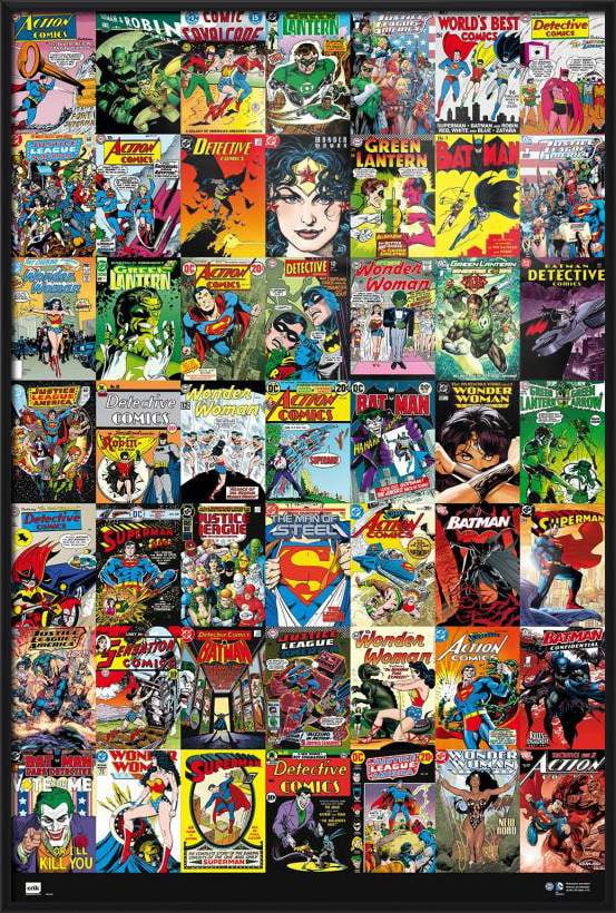 DC Comics Framed Comic Poster / Print (49 Comic Covers Collage