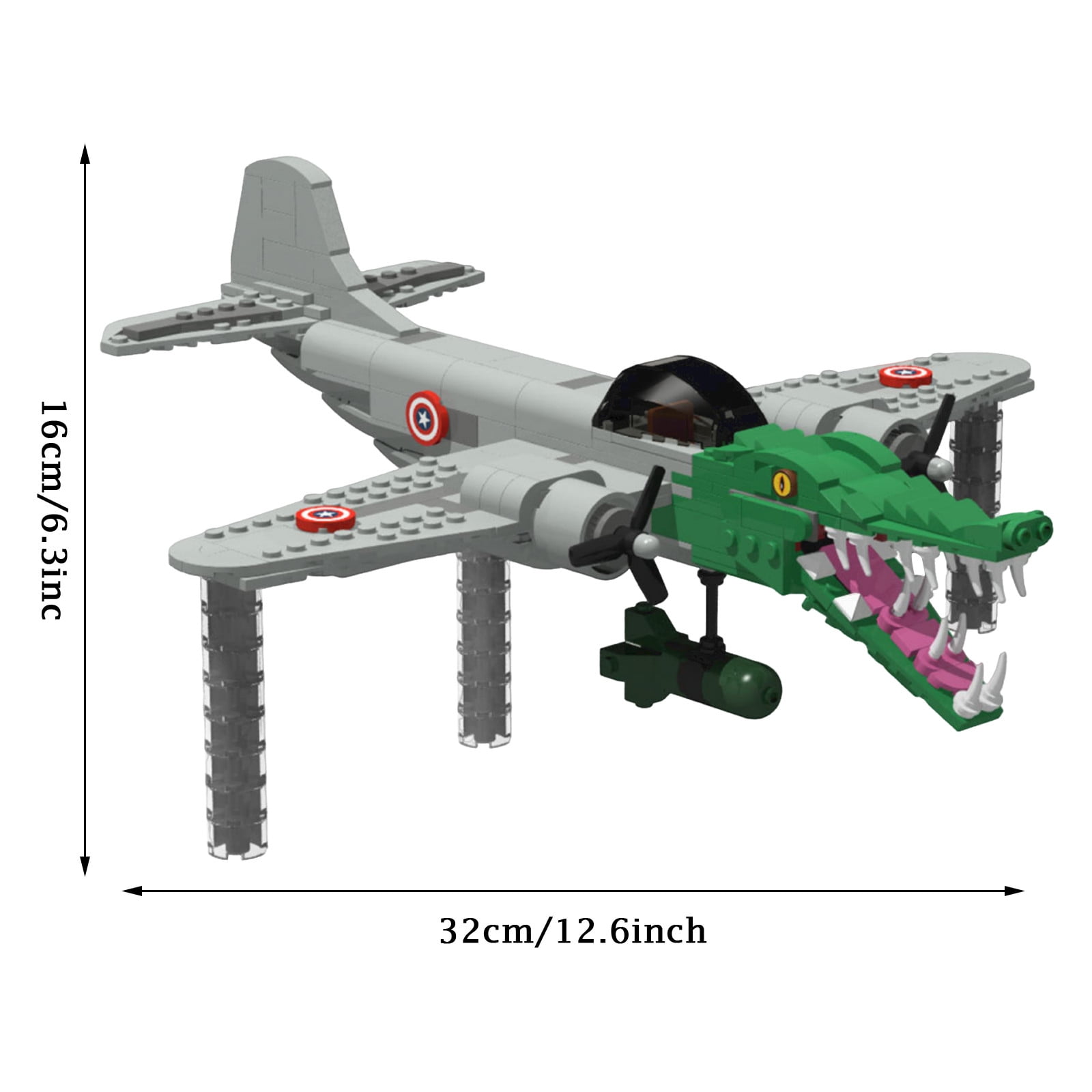 4 INCH Tralalero Tralala Airplane Crocodile Building Blocks
