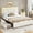 Beige, variant on Twin Bed Frame with Adjustable Flowers Headboard and 4 Storage Drawers, Upholstered LED Bed Frame with USB Ports and Type C, Velvet Bed Frames Twin Size, No Box Spring Needed, Pink