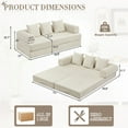 thumbnail image 3 of Timbernest 78.8" King Size Convertible Sleeper Sofa Bed, Folding Mattress Couch, Chenille Floor Sofa with 3 Pillows and 2 Small Armrest Pockets, Beige, 3 of 17
