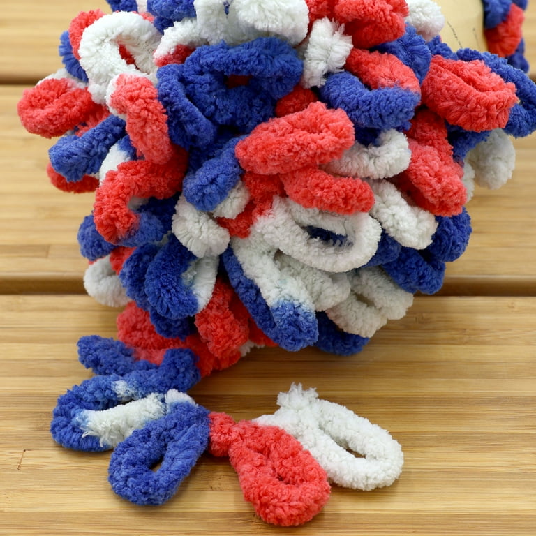 JubileeYarn Fun Finger Loops Yarn - Filato in poliestere Jumbo - 100 g/ matassa - Multicolore Blu Verde - 5 matasse