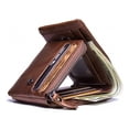 thumbnail image 1 of Contactos de piel auténtica Wallet Knight con tres pliegues para hombre, 1 of 6
