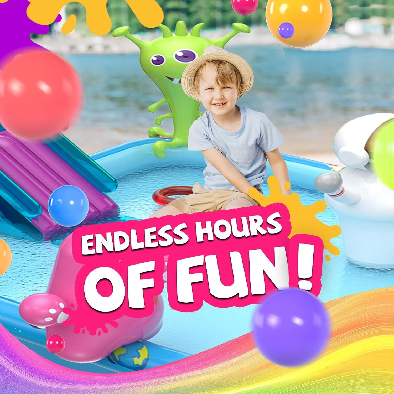 Inflatable Kids Swimming Pool Water Slide with Spacious Design