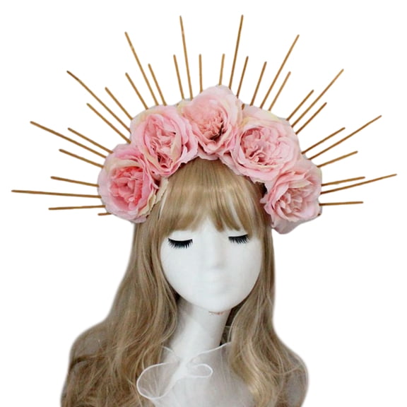 Yokua DIY Halo Crown Headpiece Lolita Crown Headband Hibiscus Lolita Cosplay