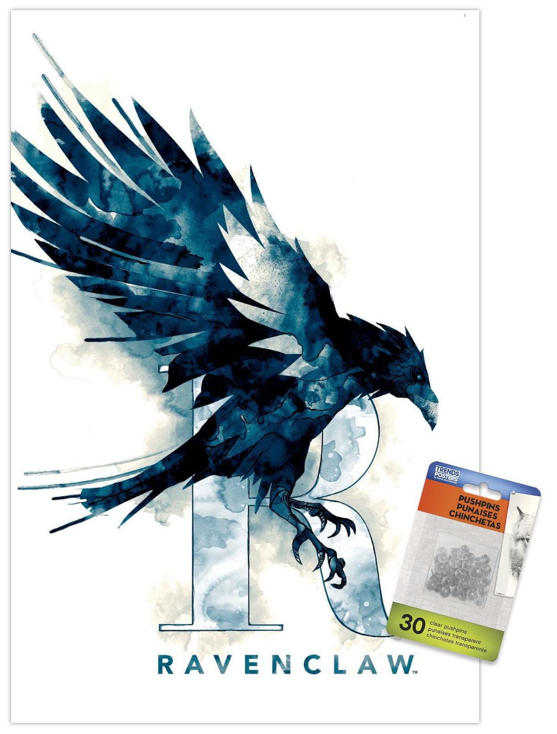 The Wizarding World: Harry Potter - Ravenclaw Illustrated House Logo Wall Poster, 14.725" x 22.375"