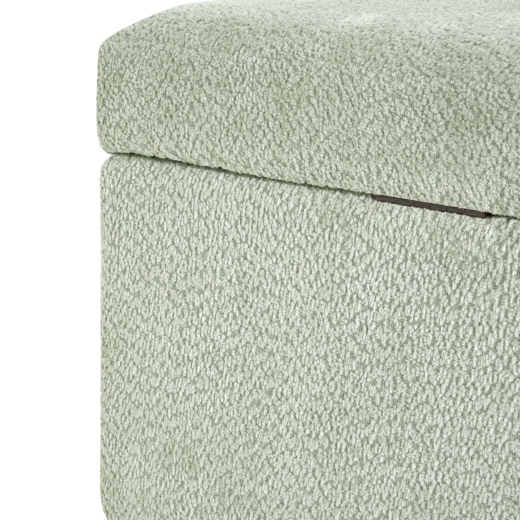 Christopher Knight Home Chenille Upholstered Storage Bench,  Lift-Top Ottoman for Entryway or Bedroom, Light Green