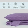 thumbnail image 3 of Fabdreams GOTS Certified Percale Weave 100% Organic Cotton Full Sheet Set|300 Thread Count| Cool Crisp Breathable| Luxury Finish| Fits Upto 17" Deep Pocket Mattress | Sustainable |Lilac, 3 of 9