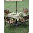 thumbnail image 4 of Outdoor Tablecloth with Umbrella Hole for Patio/Picnic/Party/Camping, Seaside Green Palm Trees Waterproof Table Cloth Square Cover Washable, Tropical Summer Botanical Rustic (60"x 60"), 4 of 9