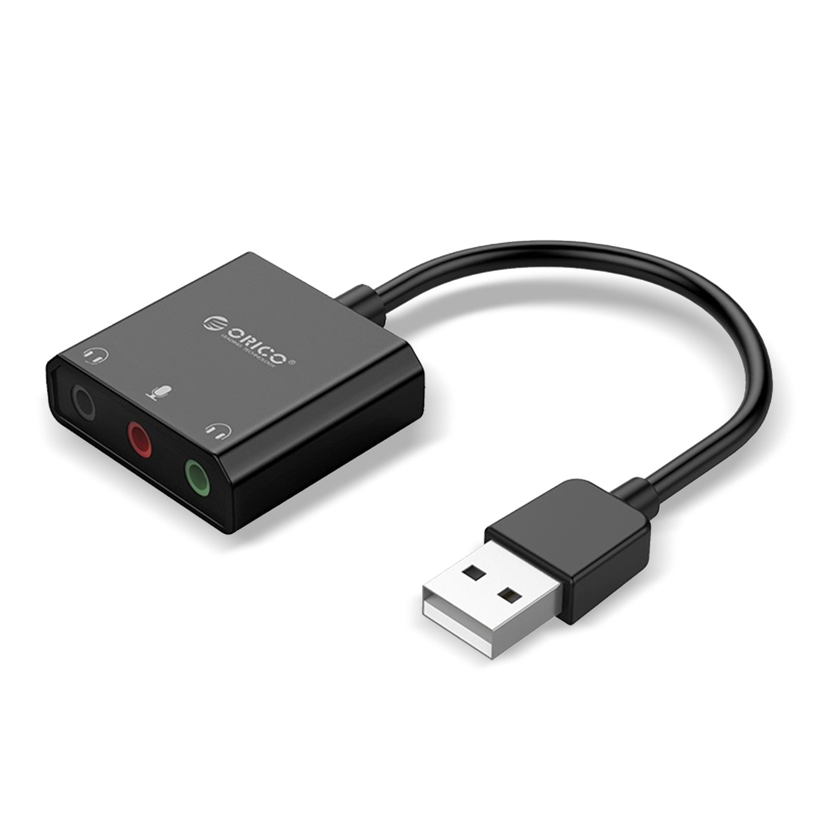 External USB Stereo Sound Card Audio Adapter Mic Speaker Jack Windows Mac Linux 