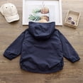 thumbnail image 6 of mgoYE Toddler Boys Windbreaker Casual Outerwear Kids Lightweight Zip Hooded Jacket Baby Cute Coat(Navy,140), 6 of 7