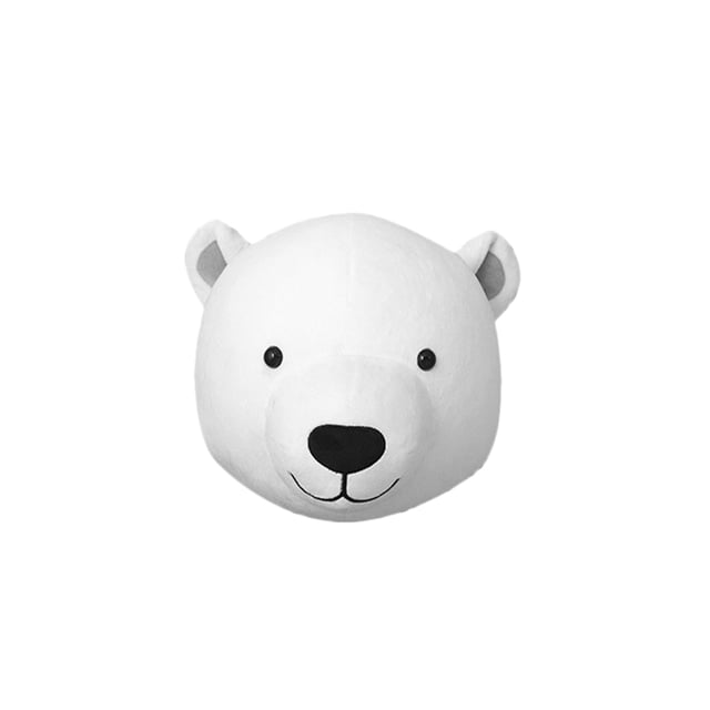 Cabeza De Oso Blanco Para Colgar En La Pared, Juguete De Peluche, Muñeca De Princesa Para Niña, Regalo Para Bebé, Decoración De Pared De Habitación De Guardería Scienceny BA001104-00