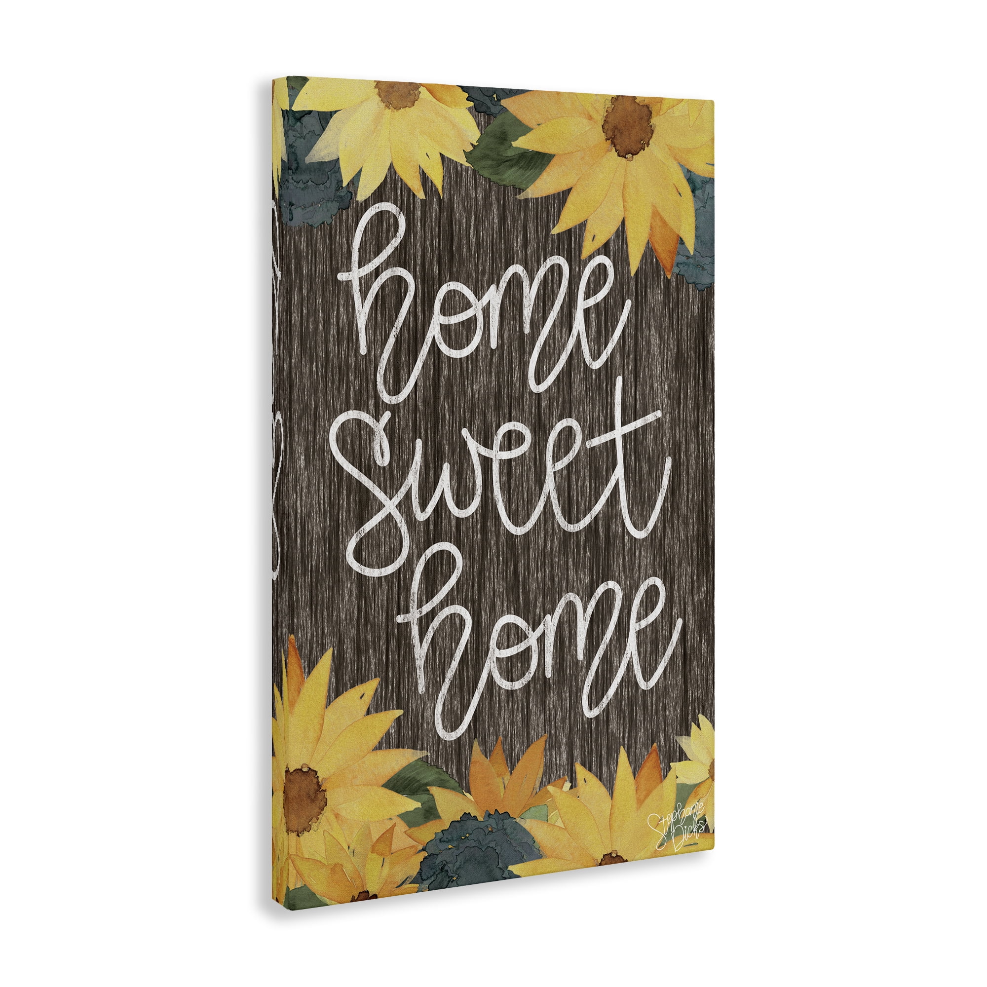 Stupell Industries Floral Welcome Phrase Plants & Flowers Painting Wrapped Canvas Art Print Wall Art, 16 x 24