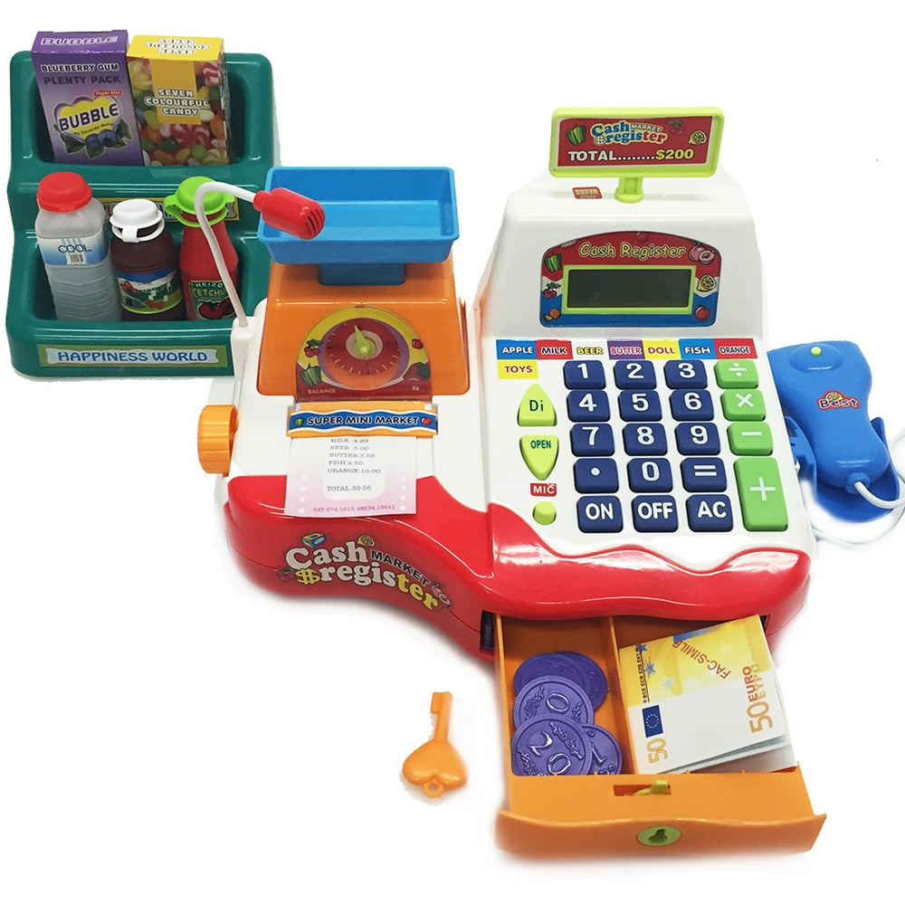 Apontus Pretend Play Electronic Cash Register Scanner Toy Scanner