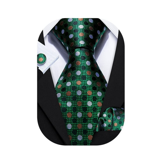 Set de corbatas Barry.Wang Classic de seda verde esmeralda para hombre