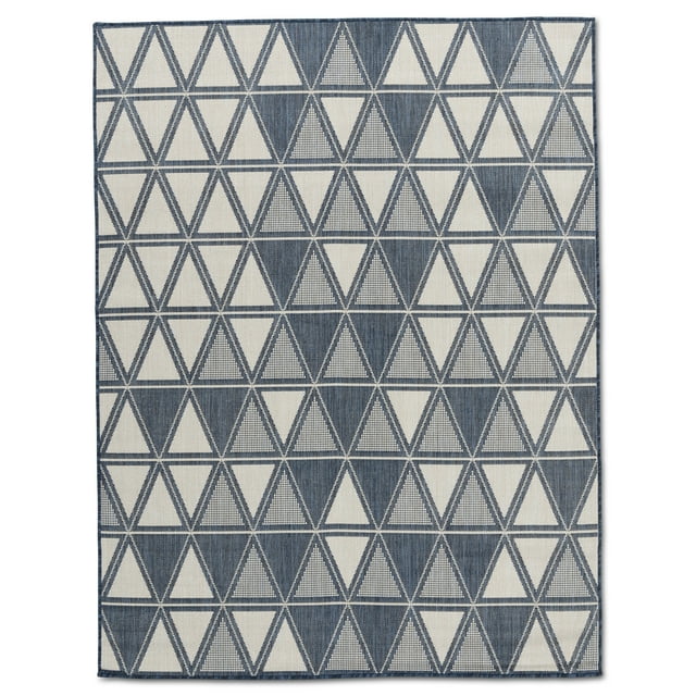 Erbanica Tapis Intérieur Extérieur à Séchage Rapide Bleu Marine à Motifs Géométriques