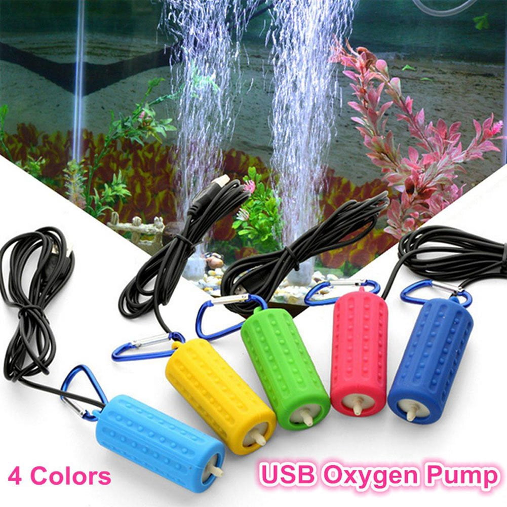 2PCS Aquarium USB Air Pump Portable Mini USB Aquarium Fish Tank Oxygen Air Pump Mute Energy Saving Fish Tank Air Pumps Green,One Size