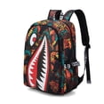 thumbnail image 1 of Mochila escolar primaria de 3.º a 6.º grado, mochila para niño, moderna, impermeable, sencilla, de tela Oxford, mochila doble con diseño de tiburón, 1 of 4