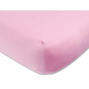 Pink Fitted Cotton Jersey Crib Sheet