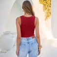 thumbnail image 7 of Womens Summer Tank Tops V Neck Sleeveless Shirts Ribbed Tanks Slim Fitted Casual Basic Tee Shirt, 7 of 7