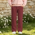 thumbnail image 5 of Ohufall Youth Solid Color Casual Sweatpants with Elastic Waist Soft Comfortable Daily Trousers 5-15T, 5 of 5