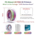 thumbnail image 4 of Ziro 3D Gradient Matte PLA 1.75mm 1kg, Rainbow Blaze, 4 of 8