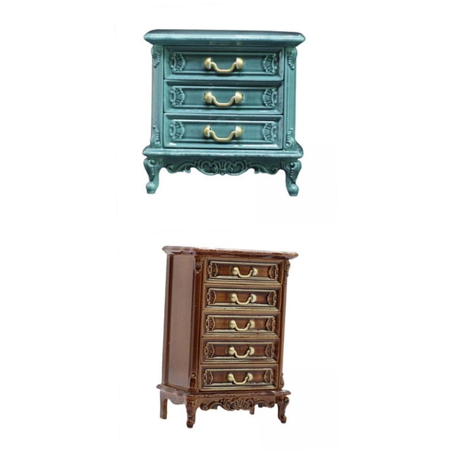 1:16 Dollhouse Night Stands Gabinete Accesorios Muebles Modelo Para Sunnimix Mesita de noche de casa de muñecas