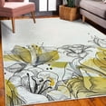 thumbnail image 3 of Flower Decorative Rug, Retro Floral Background Hibiscus Silhouettes Dramatic Romantic Nature Art, Quality Carpet for Bedroom Dorm and Living Room, 6 Sizes, Pale Avocado, by Ambesonne, 3 of 4