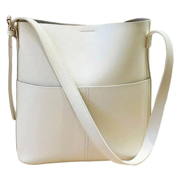White leather bucket bag sale