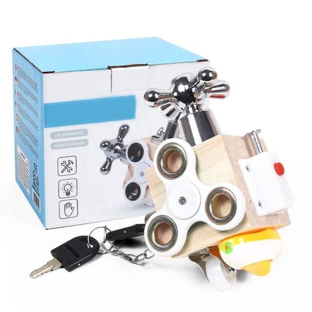 Juguetes Educativos Para Bebés, Plato Ocupado De Madera, Juguete Divertido Para Niños, Caja De Bloqueo De Entrenamiento De Habilidad Práctica Eigraketly FN005660-00