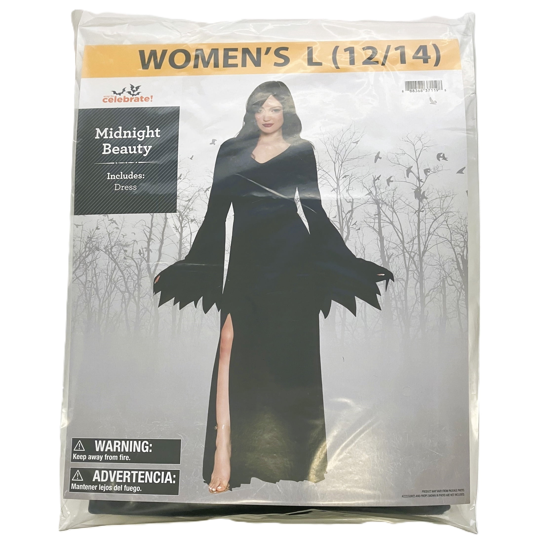 Midnight Beauty Costume Accessory for Adults, Black, L (12/14), Halloween by Way To Celebrate