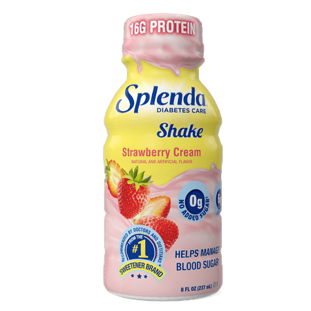 Splenda Diabetes Care Shake, to Help Manage Blood Sugar, 8oz Strawberry Cream 6ct