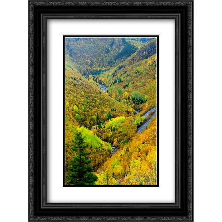 MacKenzie River valley, Cape Breton Highlands National Park, Nova Scotia, Canada 2x Matted 18x24 Black Ornate Framed Art Print by Leslie,