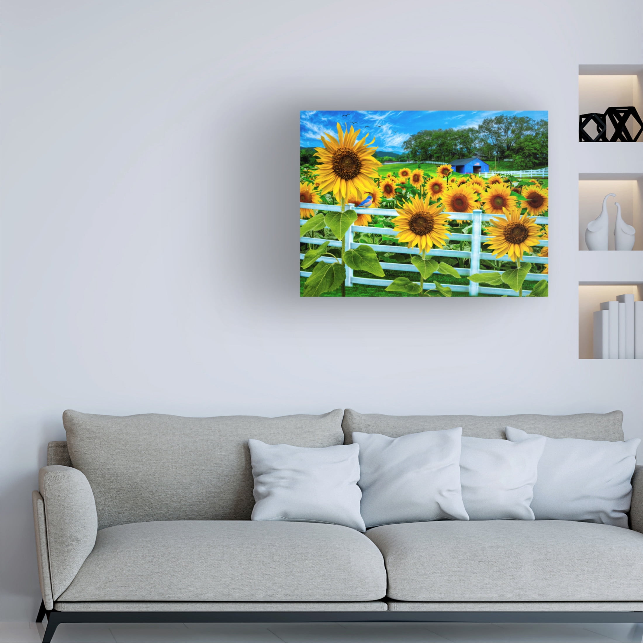 Canvas Wall Art - Celebrate Life Gallery 'Sweet Summer Sunflowers' Wall Art for Living Room, Bedroom, or Office Décor by Trademark Fine Art - 47 x 35 Inches