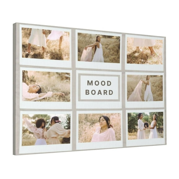 Custom Canvas Prints Beige Tan Aesthetic Brand Board Personalized Photo Image Collage DIY Framed Kit Wall Art Picture Room Decor 16x20 inch