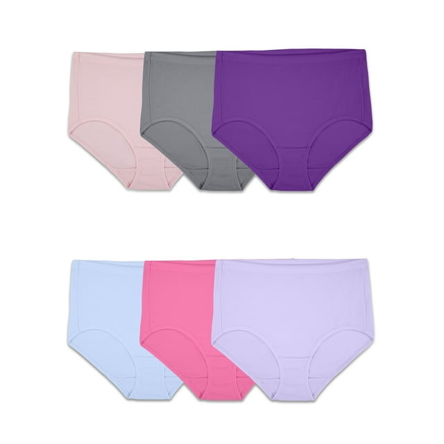 Fruit Of The Loom Womens Breathable Cotton-Mesh Brief Panty 6 Pack, 9, Assorted