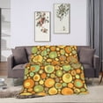 thumbnail image 6 of DouZhe Ultra-Soft Micro Fleece Lightweight Flannel Bed Blanket, Psychedelic Yellow Circles Rounds Print Cozy Warm Throw Blankets, 80"x60", 6 of 7