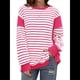 thumbnail image 3 of Sudadera Informal de Larga con Cuello Redondo y Rayas de Color Block para Mujer. Rosa S, 3 of 5